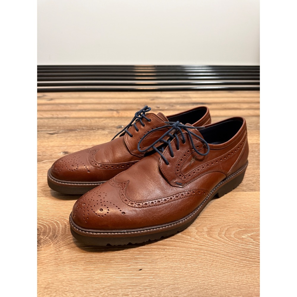 Fluchos Mens Brown Leather Wingtip Brogue Derby Shoes EU 45 Spain